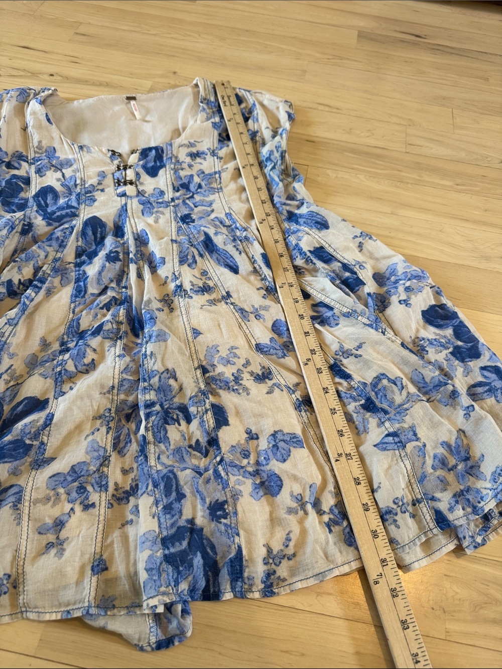 Free People Sully Mini Dress-Floral-Boho-Western-Cotton-Pockets-M - Picture 6 of 8